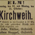 1898 Anzeige erste Kirmes